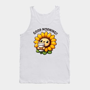 Good Morning Sunflower Design Tank Top